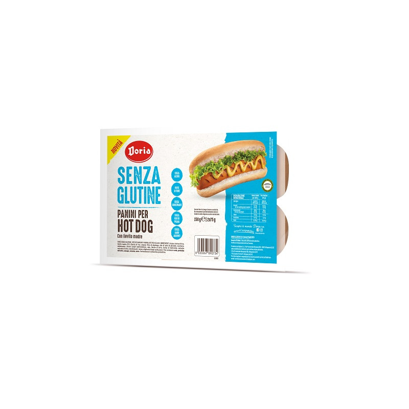 DORIA PANINI PER HOT DOG HB 2 PEZZI DA 75 G DORIA PANINI PER HOT DOG HB 2 PEZZI DA 75 G