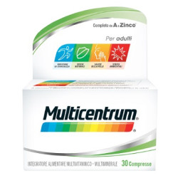 Confezione da 30 compresse di Multicentrum Adulti Integratore Di Vitamine E Minerali Per Il Benessere.