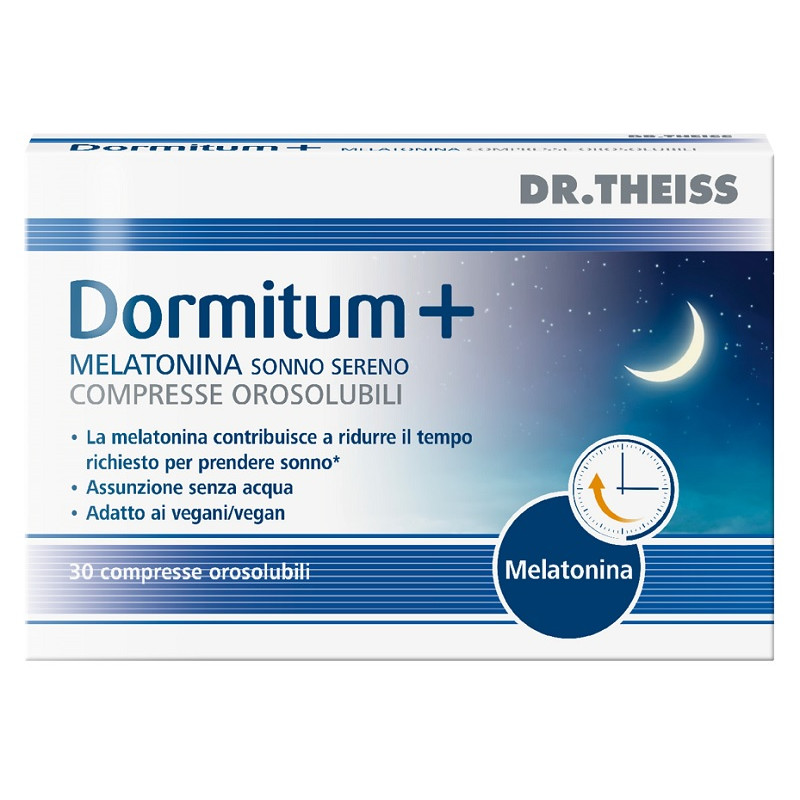 THEISS DORMITUM + MELATONINA SONNO SERENO 30 COMPRESSE OROSOLUBILI THEISS DORMITUM + MELATONINA SONNO SERENO 30 COMPRESSE OROSOLUBILI