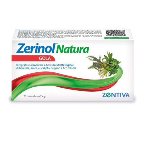 ZERINOL NATURA GOLA 20 CARAMELLE BALSAMICHE ZERINOL NATURA GOLA 20 CARAMELLE BALSAMICHE
