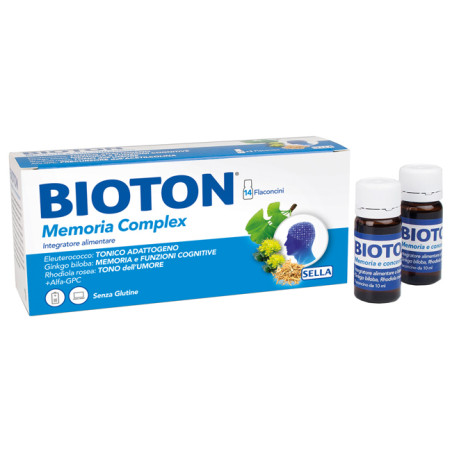 Confezione da 14 flaconcini di Bioton Memoria Complex Per Migliorare La Memoria E La Concentrazione.