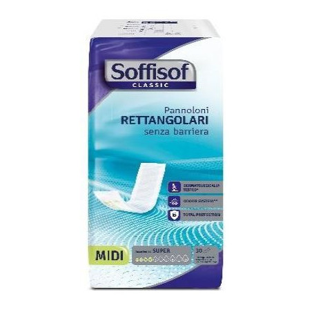 Pannolone Soffisof Classic Rettangolare Senza Barriera 30 Pezzi Pannolone Soffisof Classic Rettangolare Senza Barriera 30 Pezzi