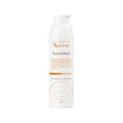 Flacone da 80 ml di Avene Sunsimed Pigment SPF 50+ Trattamento Prevenzione Fotoinvecchiamento.