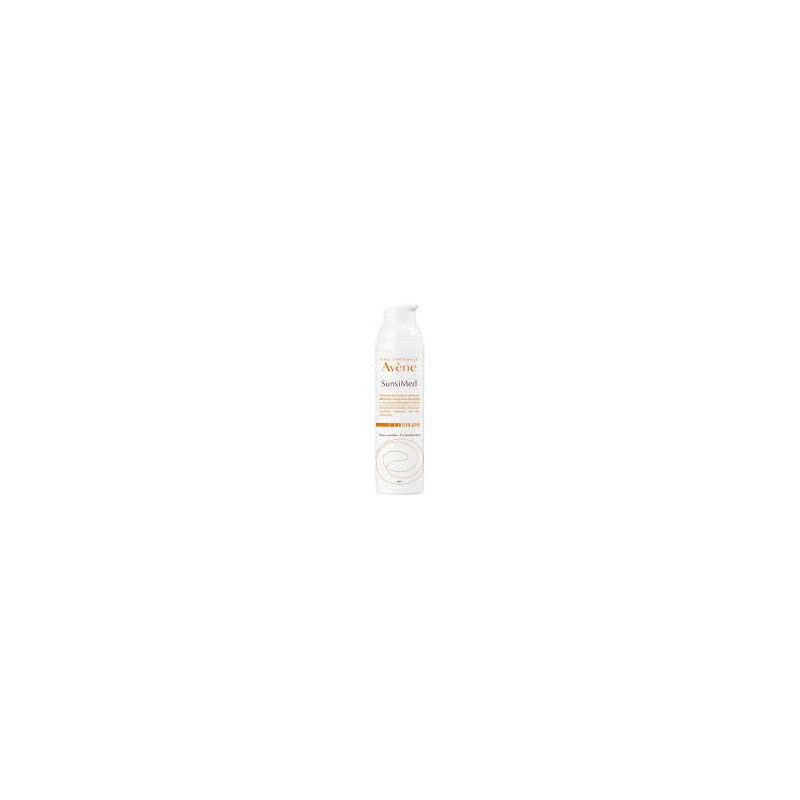 Flacone da 80 ml di Avene Sunsimed Pigment SPF 50+ Trattamento Prevenzione Fotoinvecchiamento. Flacone da 80 ml di Avene Sunsimed Pigment SPF 50+ Trattamento Prevenzione Fotoinvecchiamento.