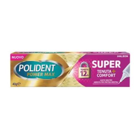 Polident Power Max Crema Adesiva Per Dentiera Lunga Tenuta 40 Grammi
