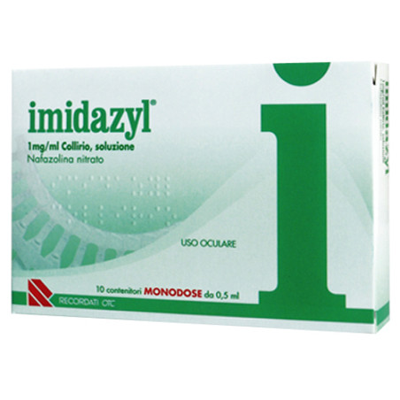 Recordati Imidazyl Collirio 1mg/ml 10 Flaconcini Monodose 0,5ml Recordati Imidazyl Collirio 1mg/ml 10 Flaconcini Monodose 0,5ml