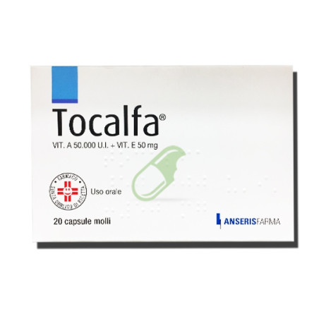 Tocalfa 50000 UI + 50mg Vitamina A + E 20 Capsule Molli Tocalfa 50000 UI + 50mg Vitamina A + E 20 Capsule Molli
