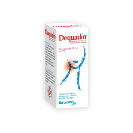 Eurospital Dequadin Soluzione Per Mucosa Orale Trattamento Gengiviti Stomatiti Tonsilliti Flacone 28ml Eurospital Dequadin Soluzione Per Mucosa Orale Trattamento Gengiviti Stomatiti Tonsilliti Flacone 28ml