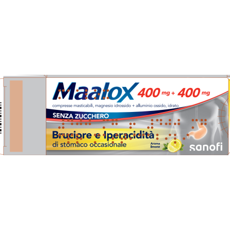 Maalox Farmaco Senza Zucchero Per Bruciore Di Stomaco 30 Compresse