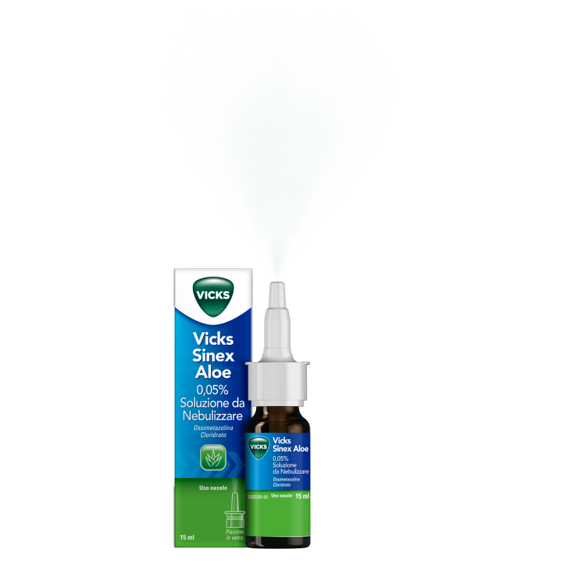 Vicks Sinex Aloe Spray Nasale Decongestionante Ossimetazolina 0,05% 15 ml Vicks Sinex Aloe Spray Nasale Decongestionante Ossimetazolina 0,05% 15 ml