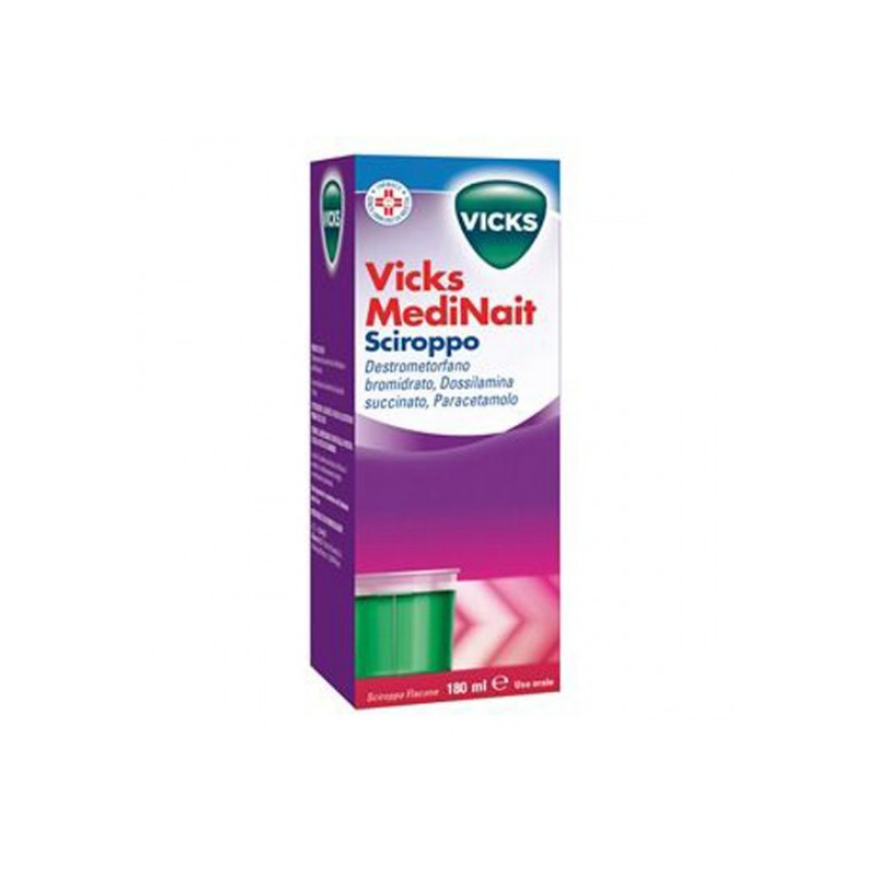 Vicks MediNait Sciroppo Farmaco Per Tosse Raffreddore e Febbre 180 Ml Vicks MediNait Sciroppo Farmaco Per Tosse Raffreddore e Febbre 180 Ml