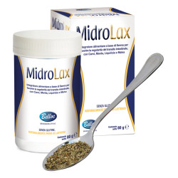 Barattolo da 80 gr di Midrolax, integratore contro la stitichezza.