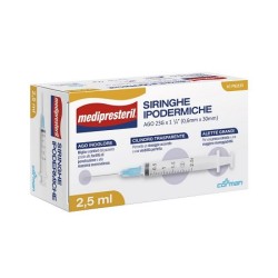 Siringa Ipodermica Medipresteril Ago 23 Gauge 1 1-4 0,6x30mm 2,5 Ml 10 Pezzi