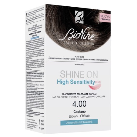 SHINE ON HIGH SENSITIVITY PLUS CASTANO 4,00 RIVELATORE IN CREMA 75 ML + CREMA COLORANTE 50 ML SHINE ON HIGH SENSITIVITY PLUS CASTANO 4,00 RIVELATORE IN CREMA 75 ML + CREMA COLORANTE 50 ML