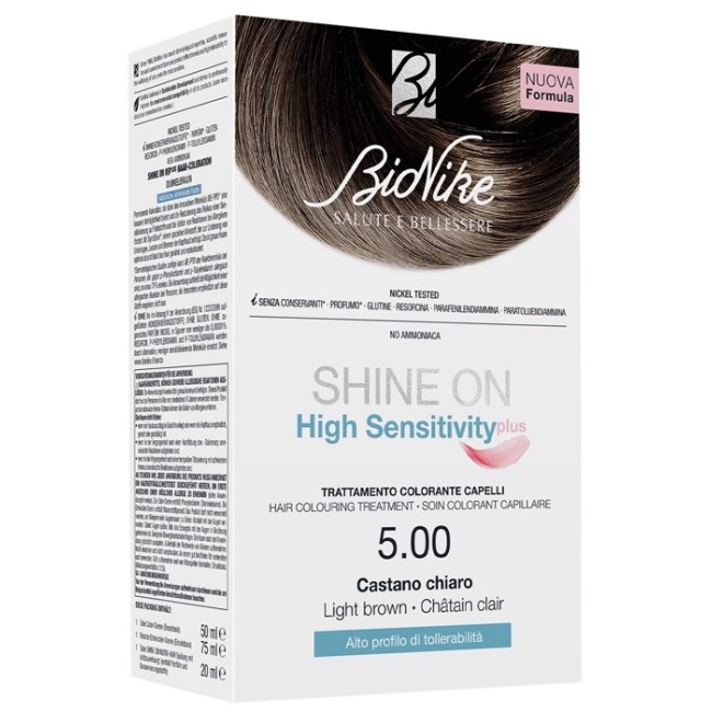 SHINE ON HIGH SENSITIVITY PLUS CASTANO CHIARO 5,00 RIVELATORE IN CREMA 75 ML + CREMA COLORANTE 50 ML SHINE ON HIGH SENSITIVITY PLUS CASTANO CHIARO 5,00 RIVELATORE IN CREMA 75 ML + CREMA COLORANTE 50 ML