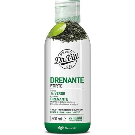 Flacone da 500 ml di Marco Viti Drenante forte Tè Verde per il drenaggio dei liquidi in eccesso.