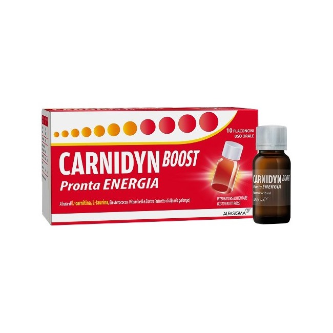 Confezione da 10 flaconcini di Carnidyn Boost Pronta Energia, Integratore contro stanchezza e affaticamento. Confezione da 10 flaconcini di Carnidyn Boost Pronta Energia, Integratore contro stanchezza e affaticamento.