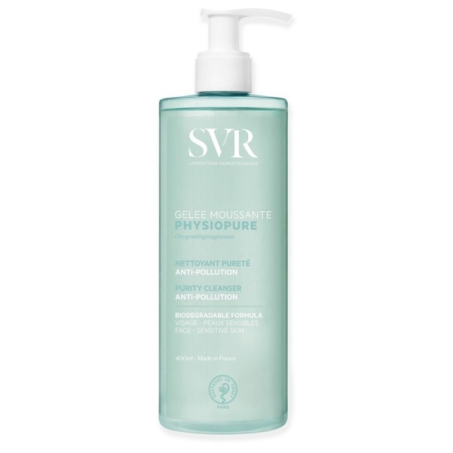 Flacone da 400 Ml di Svr Physiopure Gelee Moussante mousse detergente anti-impurità.