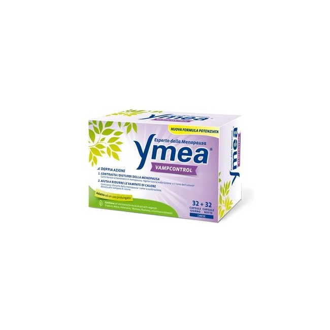 Confezione da 64 capsule di Ymea Vamp Control integratore per la menopausa e le vampate di calore Confezione da 64 capsule di Ymea Vamp Control integratore per la menopausa e le vampate di calore