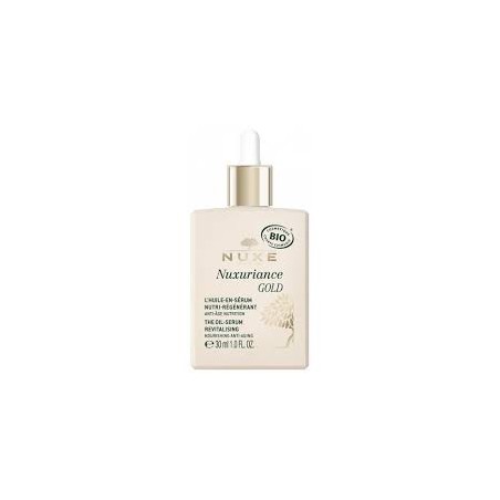 Flacone da 30 Ml di Nuxe Nuxuriance Gold siero nutriente rivitalizzante.