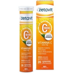Confezione da 20 compresse effervescenti di Zetavit C 1000 Integratore di Vitamina C.