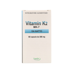 Confezione da 60 capsule di Larix Vitamin K2, integratore per ossa e benessere cardiocircolatorio.