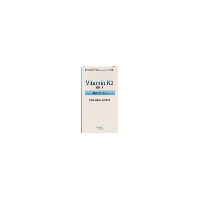 Confezione da 60 capsule di Larix Vitamin K2, integratore per ossa e benessere cardiocircolatorio. Confezione da 60 capsule di Larix Vitamin K2, integratore per ossa e benessere cardiocircolatorio.
