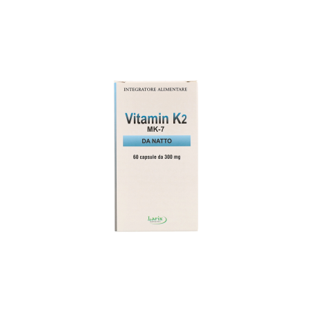 Confezione da 60 capsule di Larix Vitamin K2, integratore per ossa e benessere cardiocircolatorio. Confezione da 60 capsule di Larix Vitamin K2, integratore per ossa e benessere cardiocircolatorio.