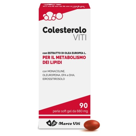 Confezione da 90 perle di Marco Viti Colesterolo Viti Integratore Per Abbassare I Grassi Cattivi.