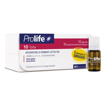 Confezione da 12 Flaconcini di Prolife Forte fermenti lattici per il benessere intestinale Confezione da 12 Flaconcini di Prolife Forte fermenti lattici per il benessere intestinale
