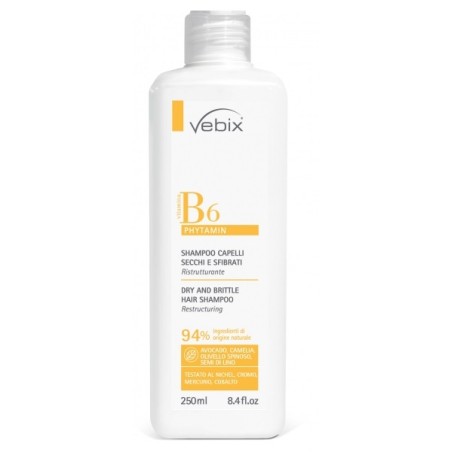 Vebix Phytamin B6 Shampoo Capelli Secchi Sfibrati Ristrutturante 250 Ml