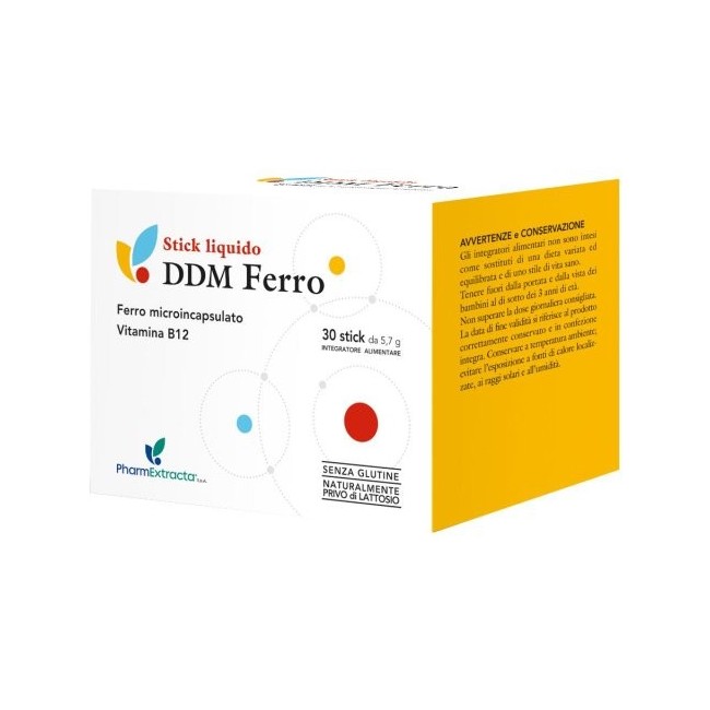 Confezione da 30 bustine liquide di DDM Ferro integratore di ferro e vitamina B12 Confezione da 30 bustine liquide di DDM Ferro integratore di ferro e vitamina B12