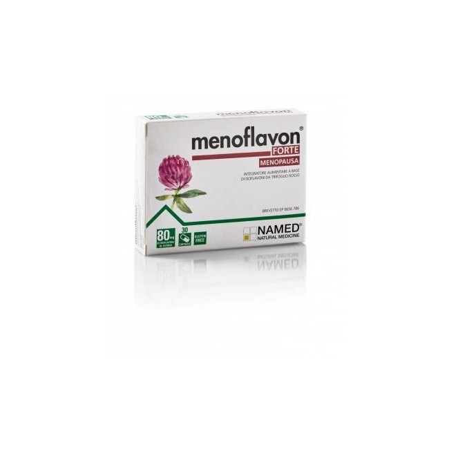 Confezione da 30 capsule di Menoflavon Forte integratore per la menopausa Confezione da 30 capsule di Menoflavon Forte integratore per la menopausa
