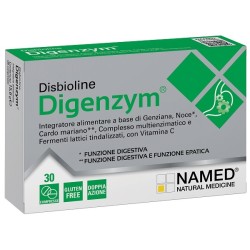 Confezione da 30 compresse di Named Disbioline Digenzym Integratore Per Favorire La Digestione.
