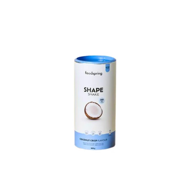 Barattolo da 900 grammi di Foodspring Shape Shake gusto cocco croccante sostitutivo del pasto. Barattolo da 900 grammi di Foodspring Shape Shake gusto cocco croccante sostitutivo del pasto.