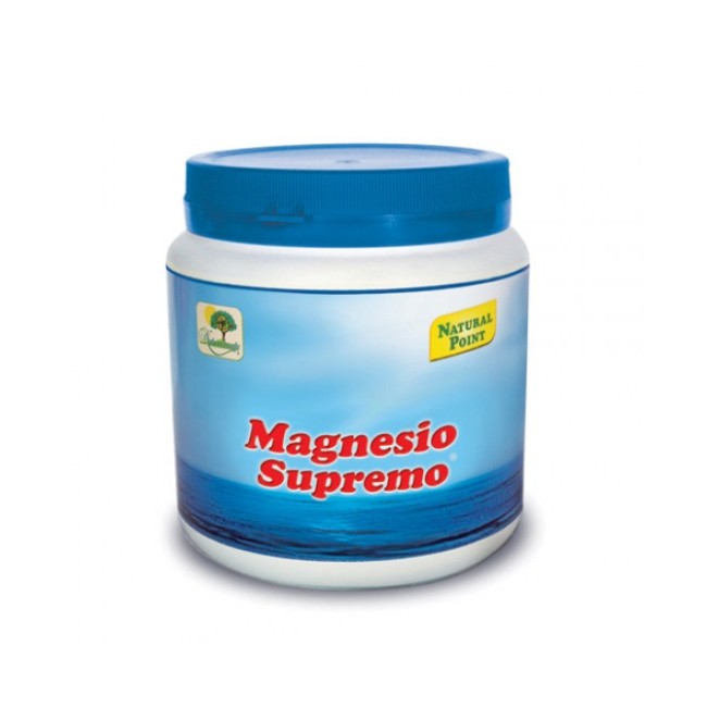 Barattolo da 300 grammi di Natural Point Magnesio Supremo integratore per stanchezza fisica e mentale. Barattolo da 300 grammi di Natural Point Magnesio Supremo integratore per stanchezza fisica e mentale.
