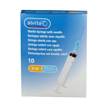 ALVITA SIRINGA 5 ML 23 GAUGE 10 PEZZI ALVITA SIRINGA 5 ML 23 GAUGE 10 PEZZI