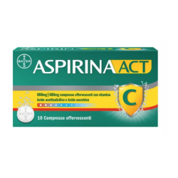 Aspirina Act Farmaco Per Febbre Mal di Testa Raffreddore 10 Compresse