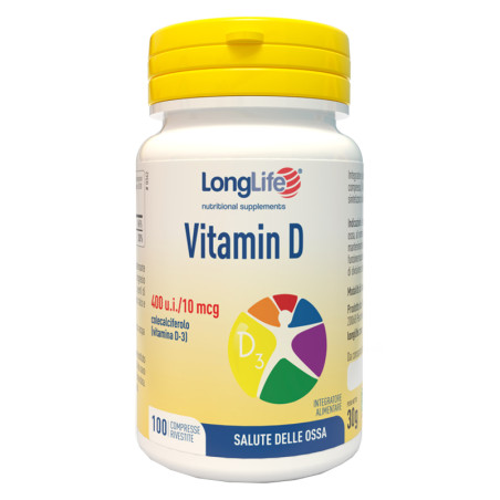Longlife Vitamin D 400 u.i. Integratore Alimentare 100 Compresse Longlife Vitamin D 400 u.i. Integratore Alimentare 100 Compresse
