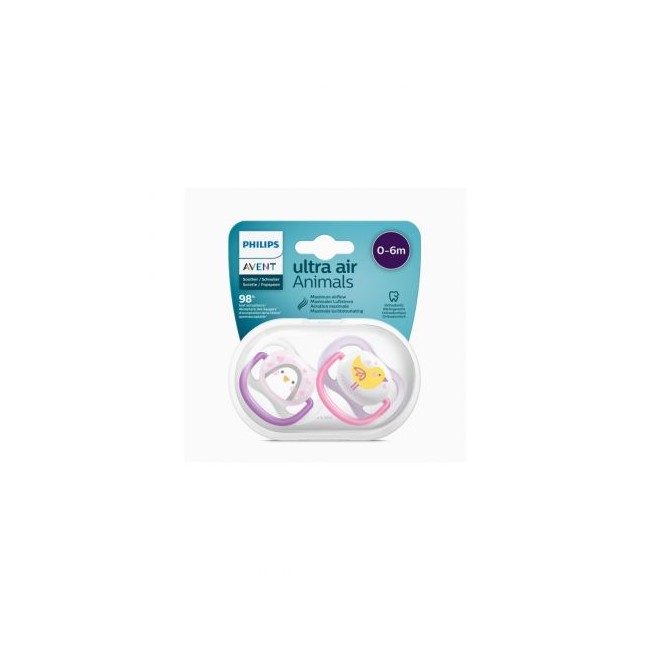 AVENT ULTRA AIR ANIMALS SUCCHIETTO PENGUIN/BIRD FEMMINA 0-6 MESI 2 PEZZI AVENT ULTRA AIR ANIMALS SUCCHIETTO PENGUIN/BIRD FEMMINA 0-6 MESI 2 PEZZI