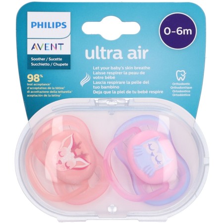 Avent Ultra Air Succhietto Gufo-cerbiatto Femmina 0-6 Mesi 2 Pezzi Avent Ultra Air Succhietto Gufo-cerbiatto Femmina 0-6 Mesi 2 Pezzi
