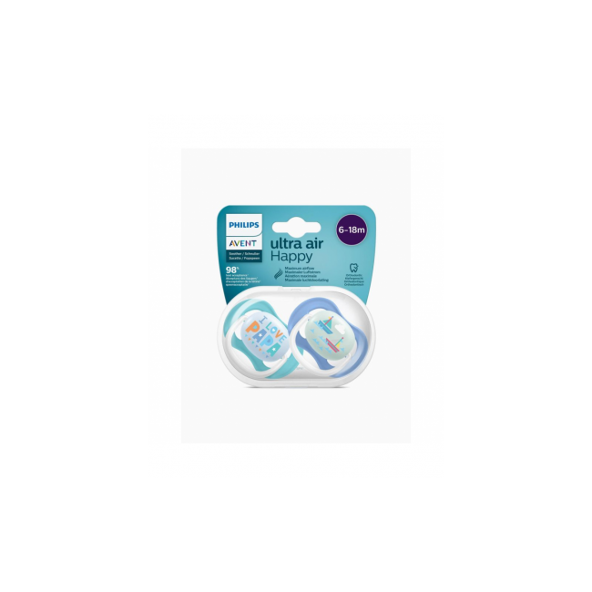 AVENT ULTRA AIR SUCCHIETTO PAPA/BOAT MASCHIO 6-18 MESI 2 PEZZI AVENT ULTRA AIR SUCCHIETTO PAPA/BOAT MASCHIO 6-18 MESI 2 PEZZI