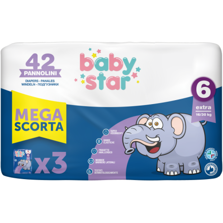 Pannolino Babystar Megascorta Taglia 6 42 Pezzi