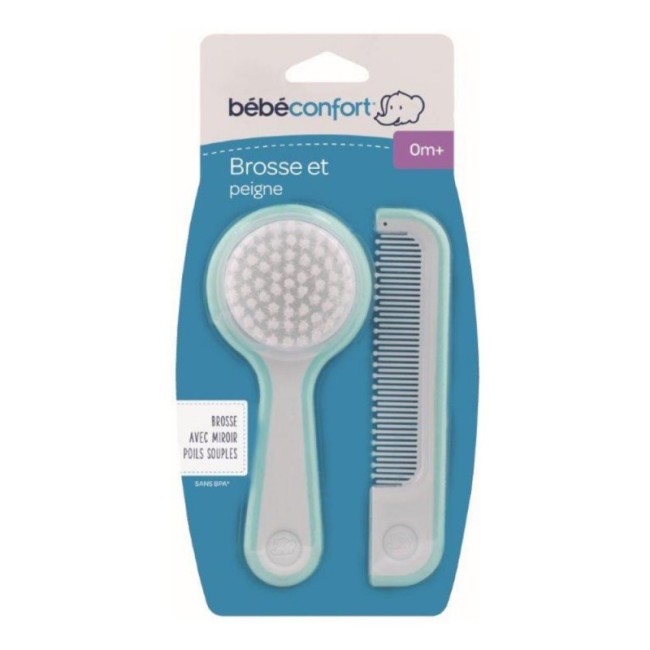 Bebe Confort Pettine E Spazzola Con Specchio Azzurro Bebe Confort Pettine E Spazzola Con Specchio Azzurro