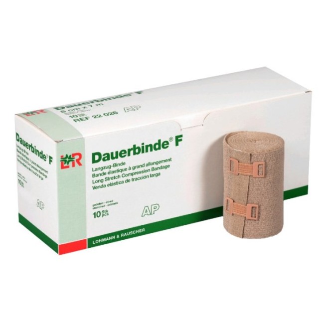 BENDA ELASTICA DAUERBINDE F ALTA ESTENSIBILITA' COMPRESSIONE LEGGERA 8X700CM CON GRAFFETTE BENDA ELASTICA DAUERBINDE F ALTA ESTENSIBILITA' COMPRESSIONE LEGGERA 8X700CM CON GRAFFETTE