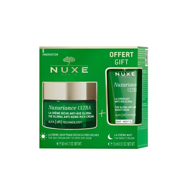 Nuxe Nuxuriance Ultra Crema Viso Giorno Pelli Secche + Minitaglia Notte 50 ml+15 ml