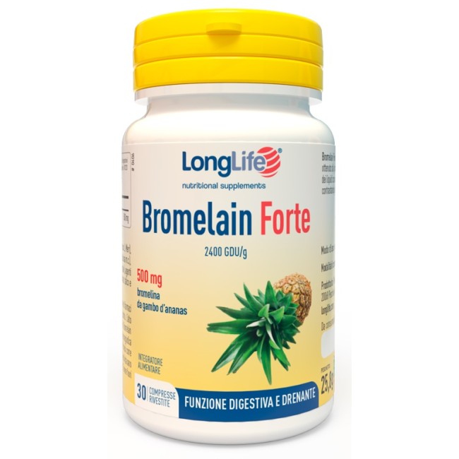 Confezione da 30 tavolette di Longlife Bromelain Forte Integratore Drenante Dimagrante Antinfiammatorio. Confezione da 30 tavolette di Longlife Bromelain Forte Integratore Drenante Dimagrante Antinfiammatorio.