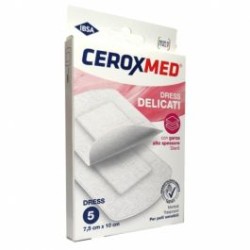 Dress Delicati Ceroxmed Con Garza Alto Spessore Per Pelli Sensibili 7,5x10cm 5 Pezzi