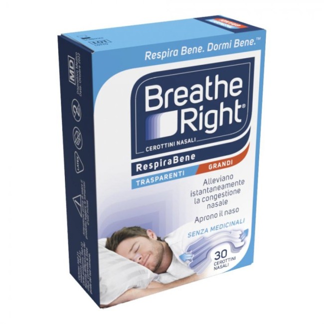 CEROTTI NASALI BREATHE RIGHT TRASPARENTI GRANDI 30 PEZZI CEROTTI NASALI BREATHE RIGHT TRASPARENTI GRANDI 30 PEZZI