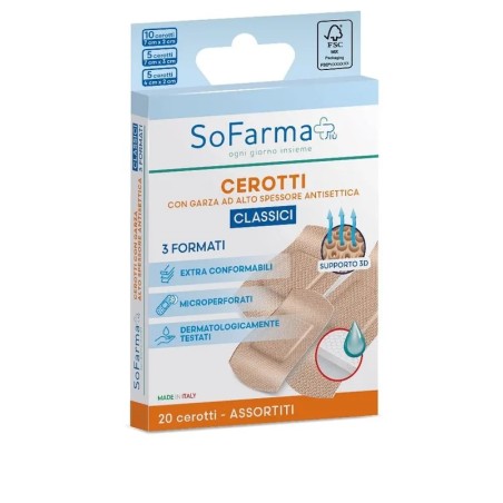 Sofarmapiù Cerotto Classico Formati Assortiti 20 Pezzi Sofarmapiù Cerotto Classico Formati Assortiti 20 Pezzi